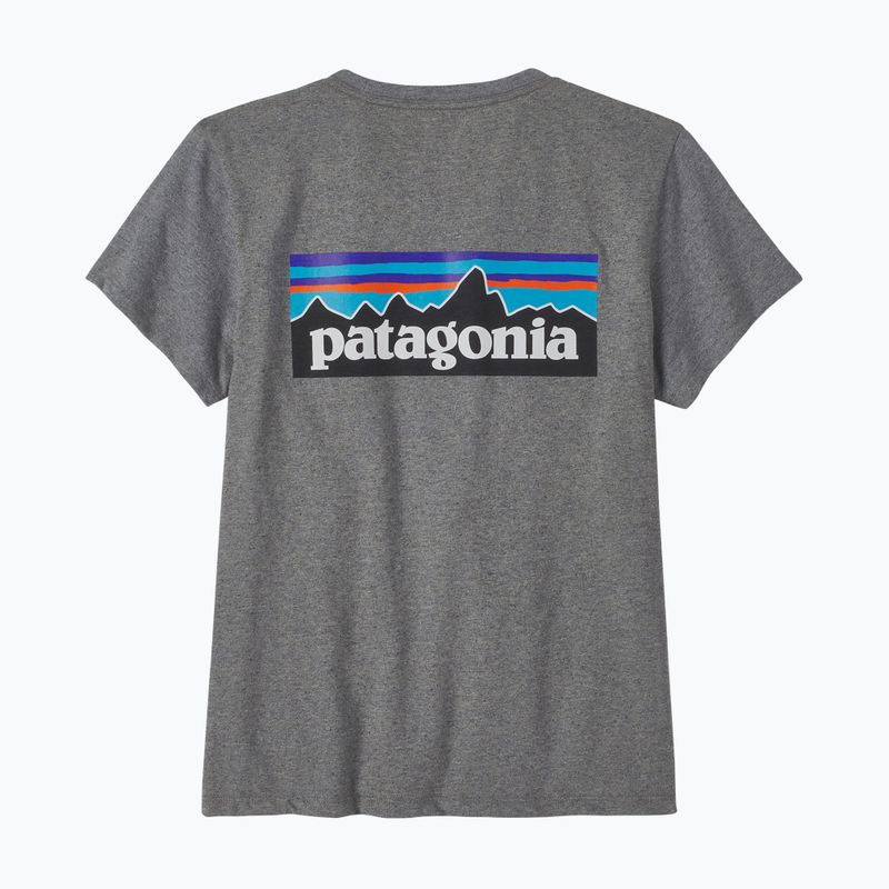 Femeie Patagonia P-6 Logo Responsibili-Tee de trekking de tip gravel heather pentru femei 5