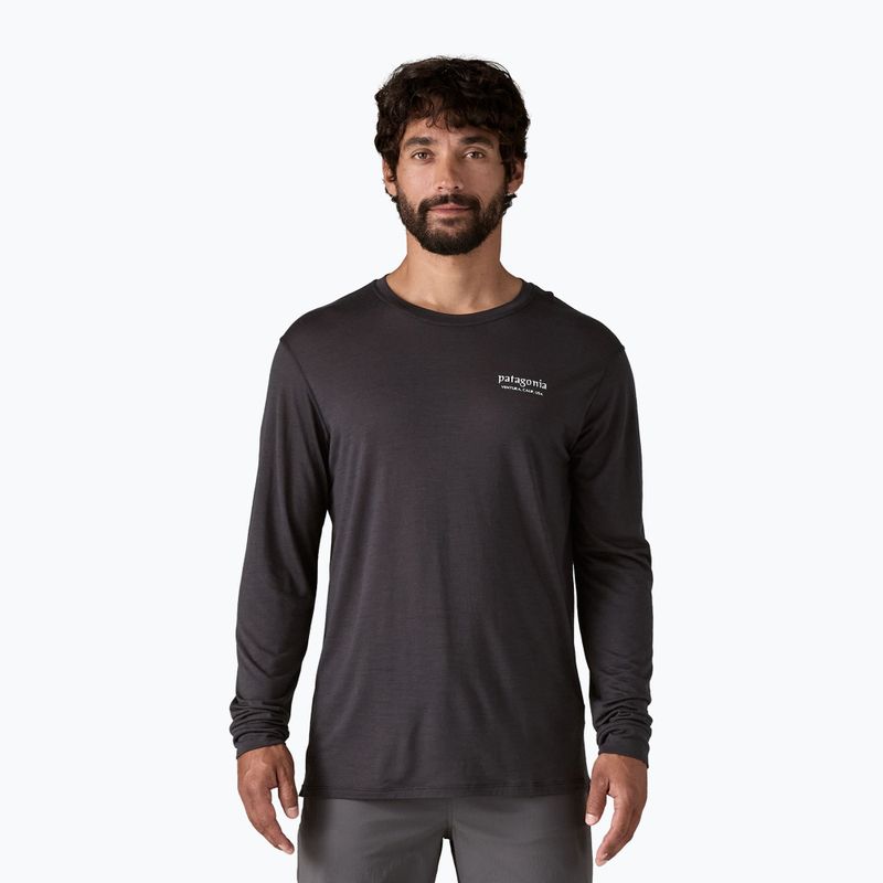 Longsleeve pentru bărbați Patagonia Cap Cool Merino Blend Graphic heritage header/black