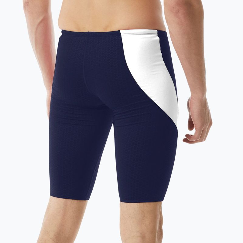 Jammer-uri de înot pentru bărbați TYR Durafast Elite Curve Splice Hexa Jammer navy/white 2