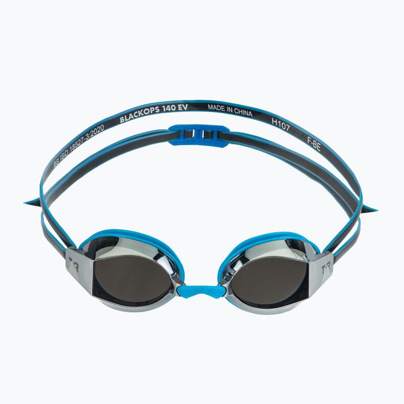 Ochelari de înot pentru copii TYR Blackops 140 Ev Racing Mirrored silver/ blue/ black 2