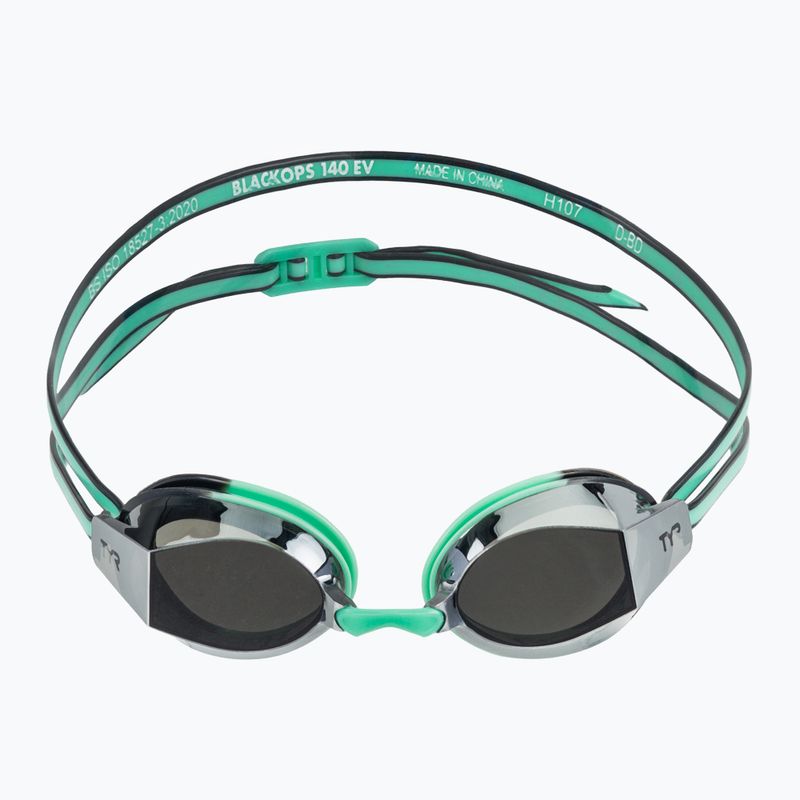 Ochelari de înot pentru femei  TYR Blackops 140 Ev Racing Mirrored silver/ mint/ black 2
