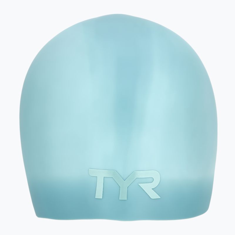 Cască de înot  TYR Long Hair Wrinkle Free Silicone light blue