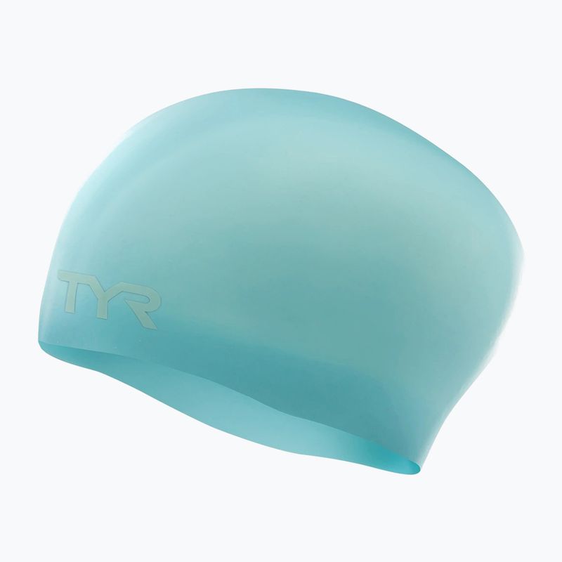 Cască de înot  TYR Long Hair Wrinkle Free Silicone light blue