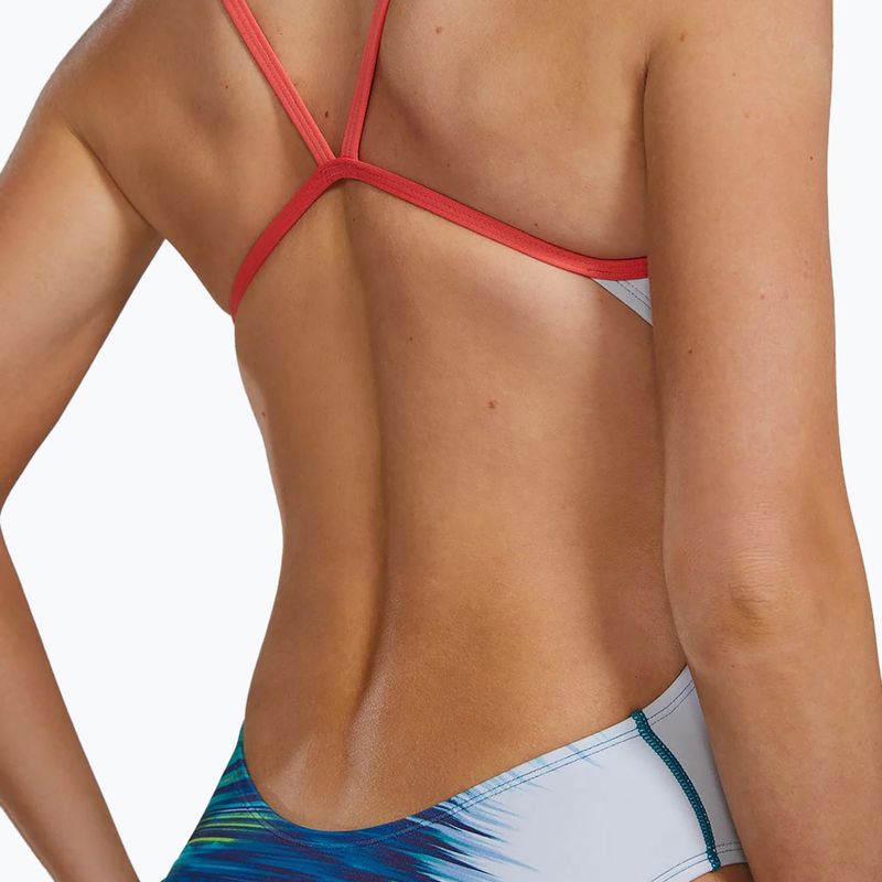 Costum de înot întreg pentru femei TYR Durafast Elite Bravura Cutoutfit white/multi 8