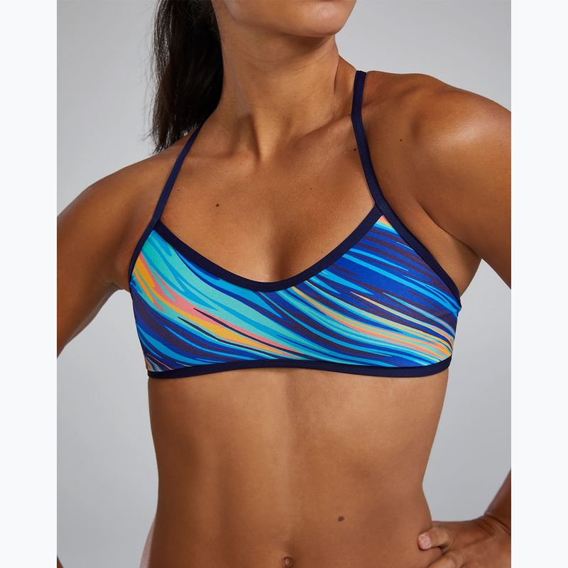 Partea de sus a costumului de baie TYR Riptidal Trinity teal/orange 5