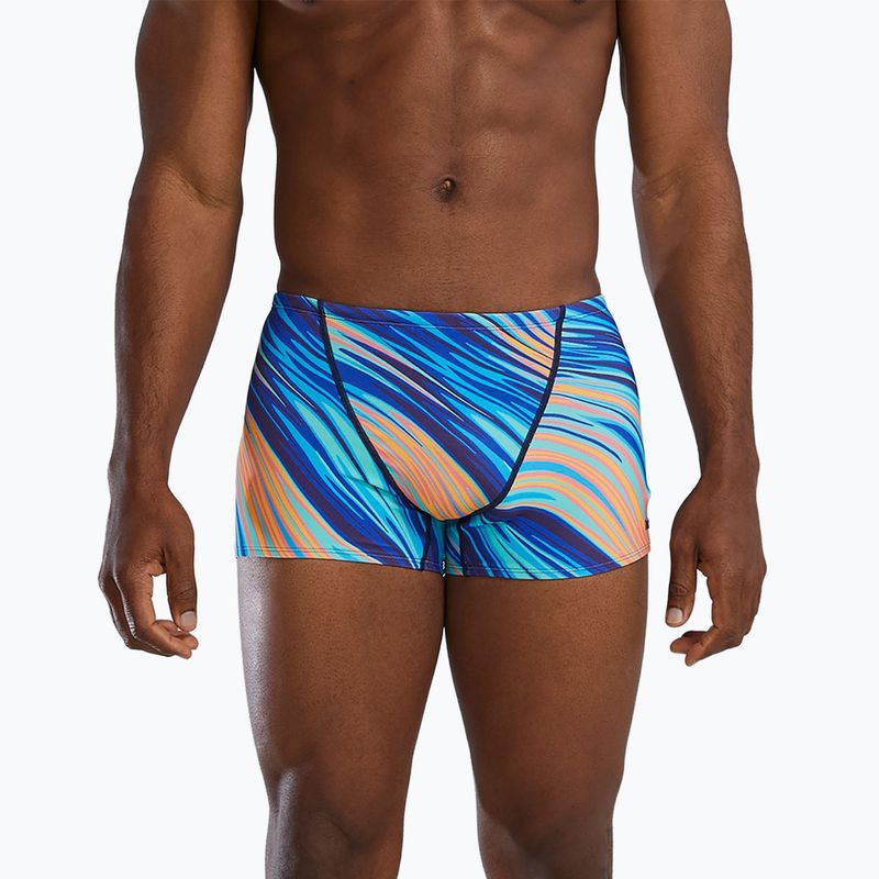 Boxeri de înot pentru bărbați TYR Durafast Elite Riptidal Square Leg teal/orange
