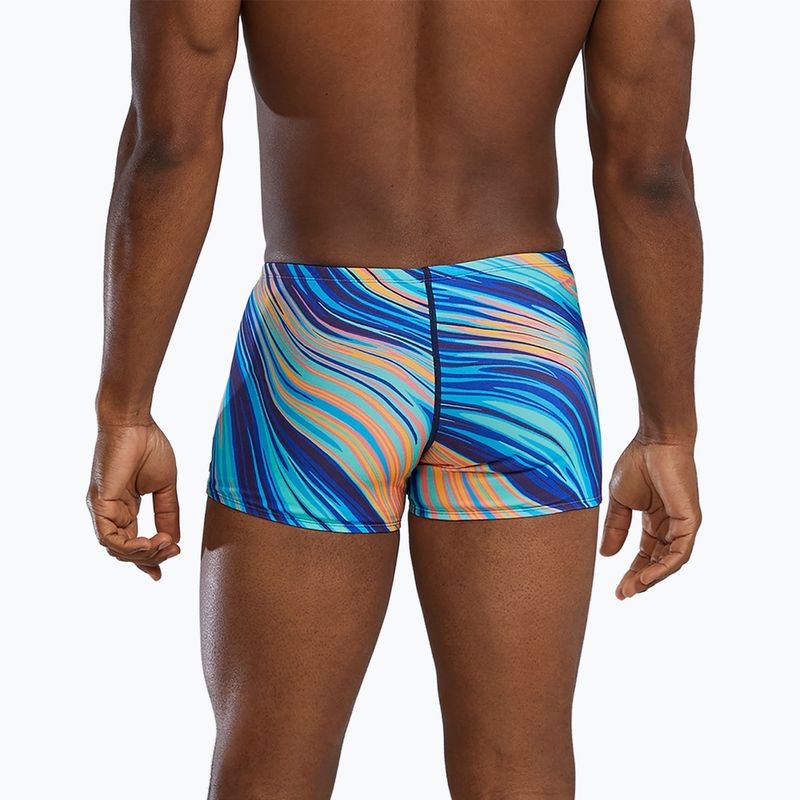 Boxeri de înot pentru bărbați TYR Durafast Elite Riptidal Square Leg teal/orange 2