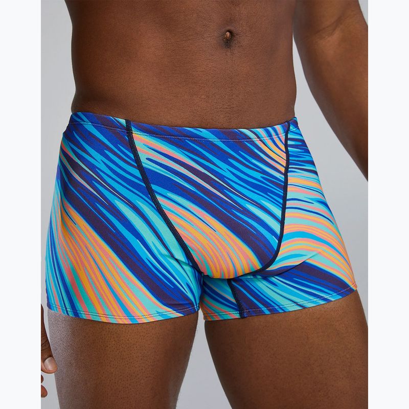 Boxeri de înot pentru bărbați TYR Durafast Elite Riptidal Square Leg teal/orange 5