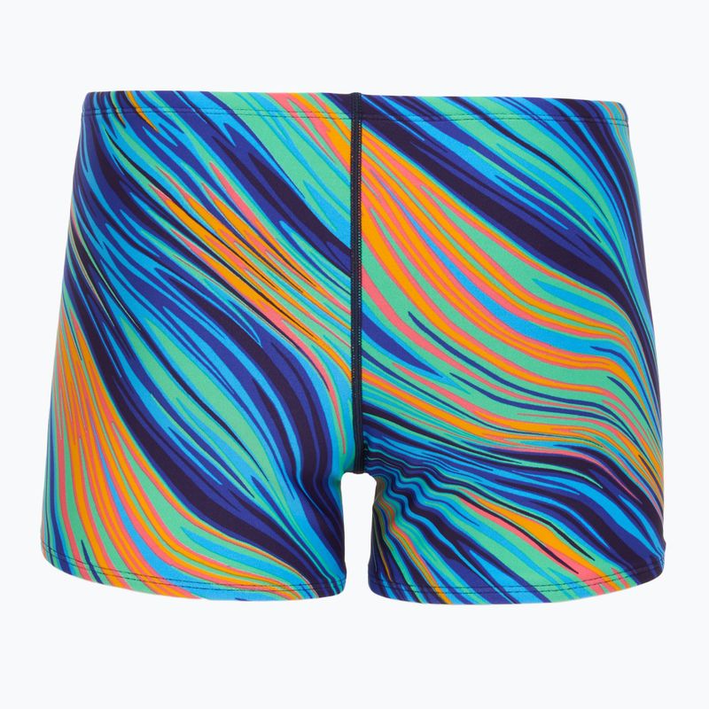 Boxeri de înot pentru bărbați TYR Durafast Elite Riptidal Square Leg teal/orange 2