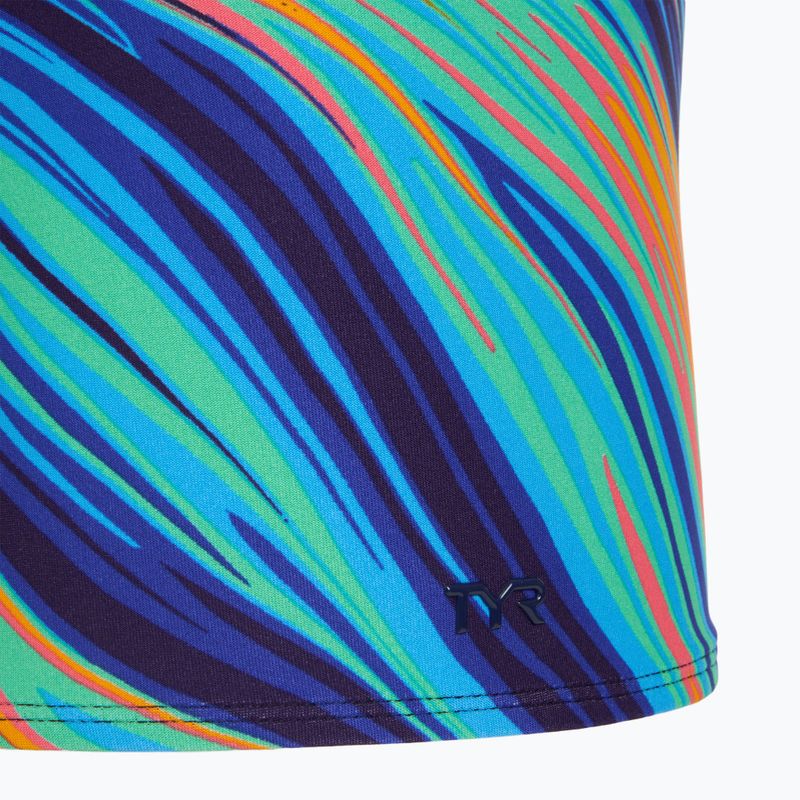 Boxeri de înot pentru bărbați TYR Durafast Elite Riptidal Square Leg teal/orange 3