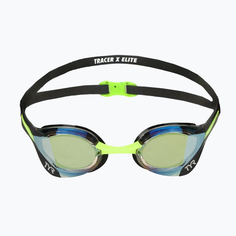 Ochelari de înot TYR Tracer-X Elite Racing Mirrored black/lime 2