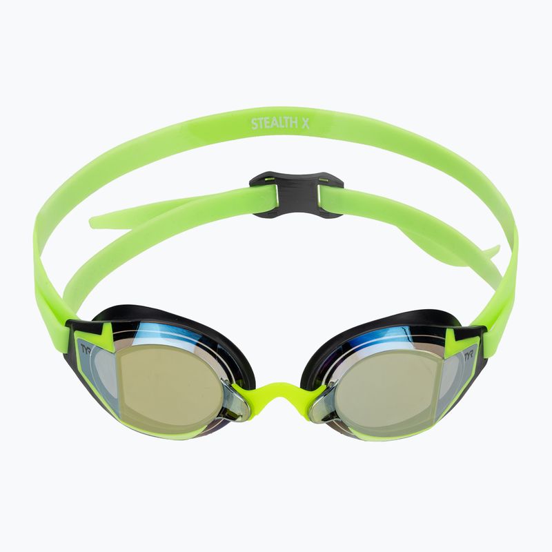 Ochelari de înot TYR Stealth-X Performance Mirrored electro lime 2