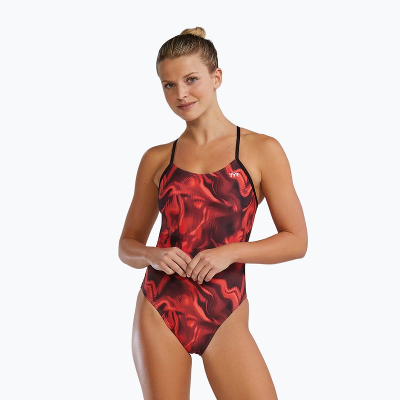 Costum de baie întreg pentru femei TYR Durafast Elite Waveform Cutoutfit red 4