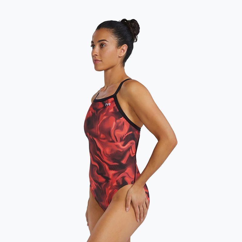 Costum de baie întreg damă Tyr Durafast Elite Waveform Diamondfit red 4