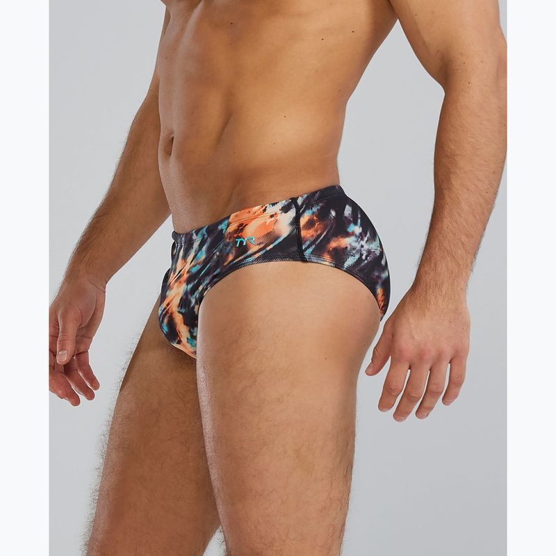 Slip de înot pentru bărbați Tyr Durafast Elite Validus orange/aqua/black 3