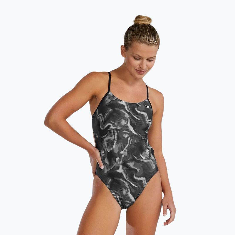Costum de baie întreg pentru femei TYR Durafast Elite Waveform Cutoutfit titanium 4
