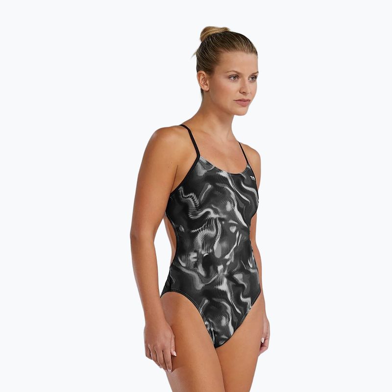 Costum de baie întreg pentru femei TYR Durafast Elite Waveform Cutoutfit titanium 6
