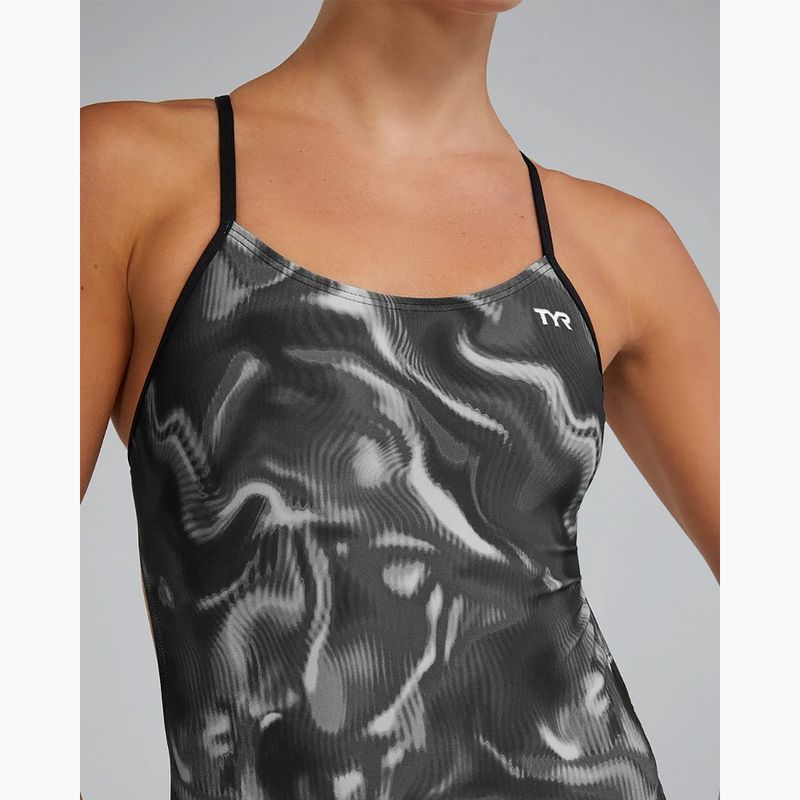 Costum de baie întreg pentru femei TYR Durafast Elite Waveform Cutoutfit titanium 8