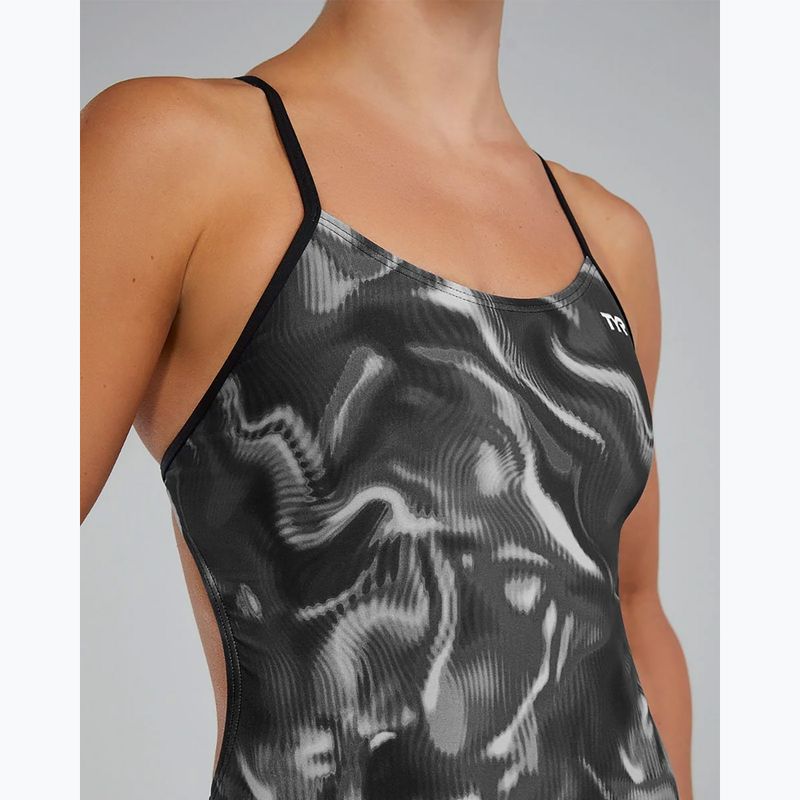 Costum de baie întreg pentru femei TYR Durafast Elite Waveform Cutoutfit titanium 9