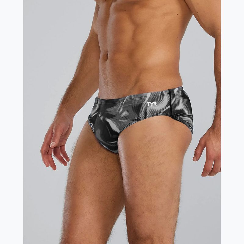 Slipuri de înot pentru bărbați TYR Durafast Elite Waveform Brief titanium 3