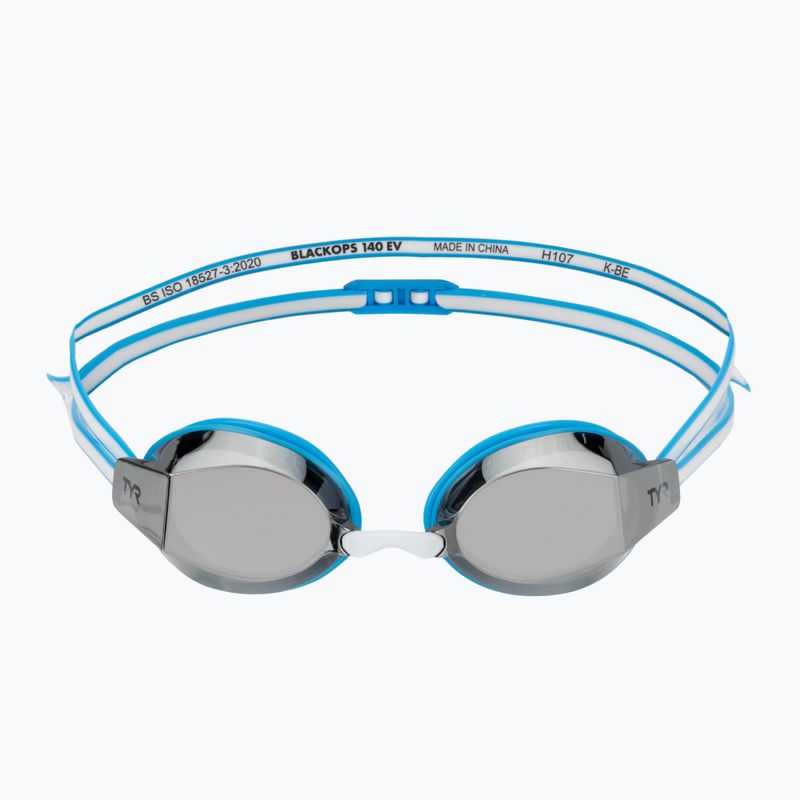 Ochelari de înot pentru femei TYR Blackops 140 Ev Racing Mirrored blue/white 2