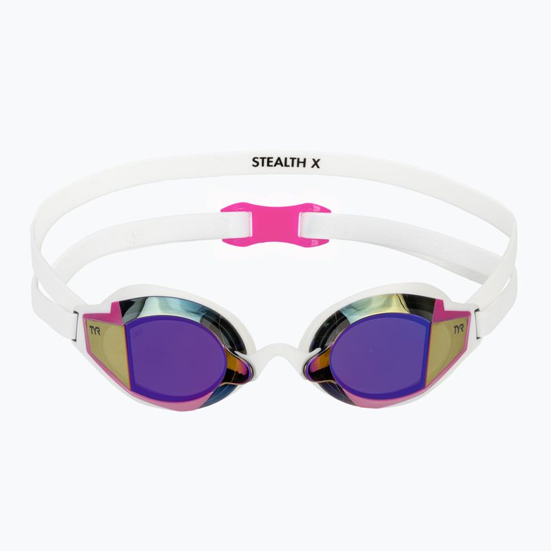 Ochelari de înot TYR Stealth-X Performance Mirrored pink/white 2