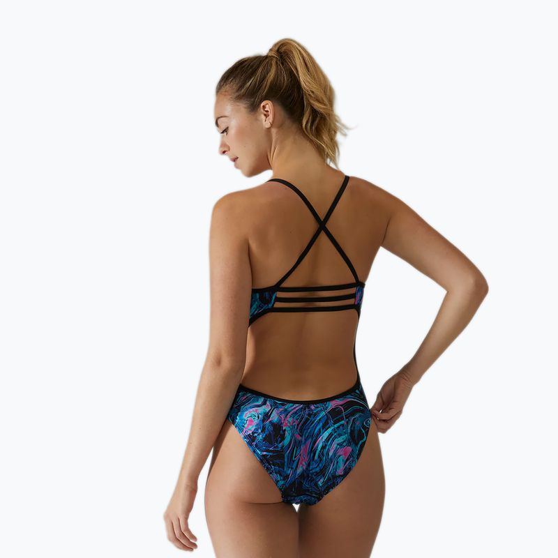 Costum de baie întreg pentru femei TYR Durafast Elite Trinityfit blue/pink marmais 2