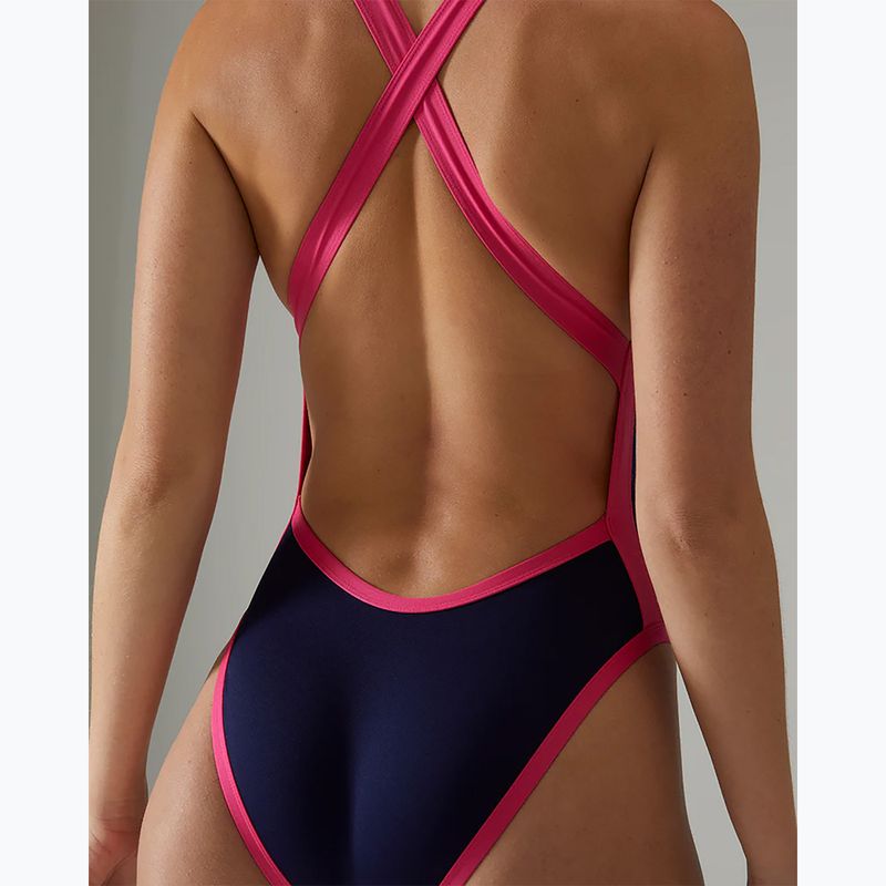Costum de baie întreg pentru femei TYR Durafast Elite Wide Strap Openbackfit navy/pink 6