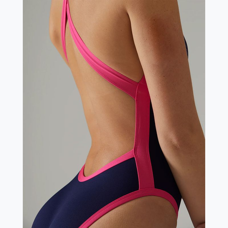 Costum de baie întreg pentru femei TYR Durafast Elite Wide Strap Openbackfit navy/pink 8