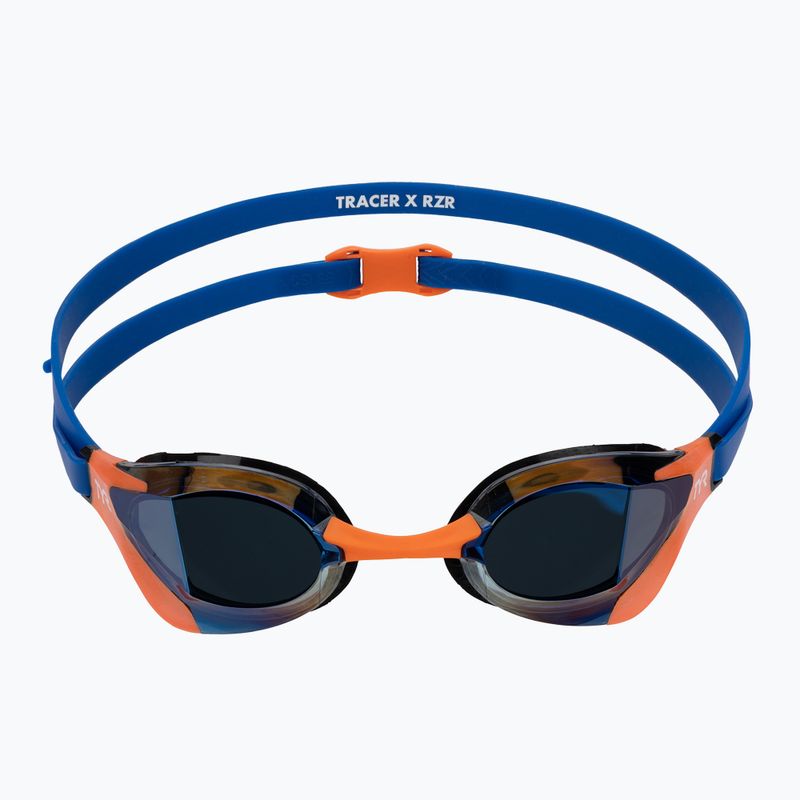 Ochelari înot TYR Tracer-X RZR Mirrored blue/orange 2