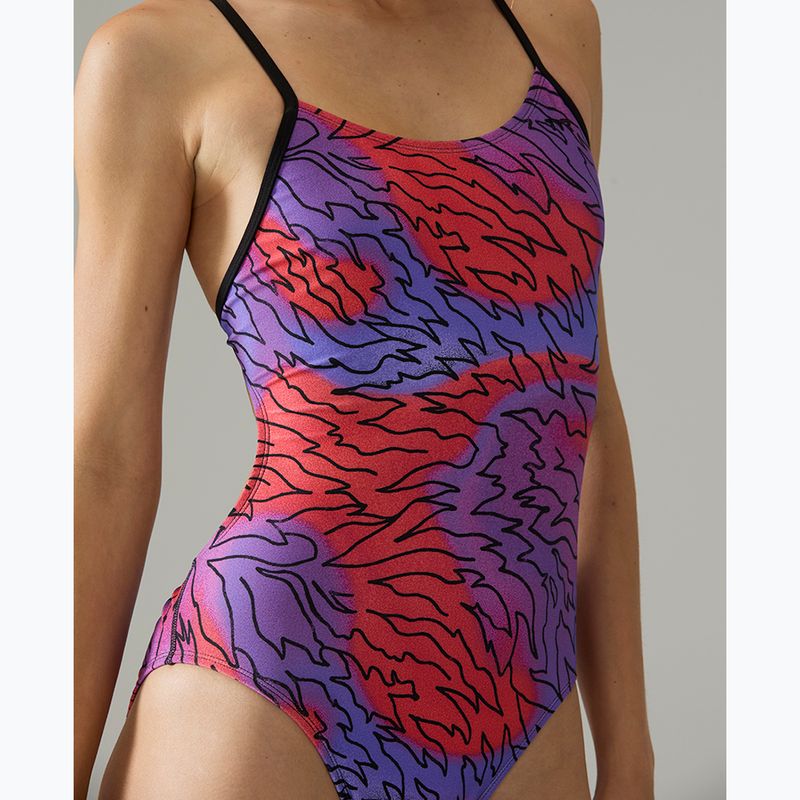 Costum de baie întreg pentru femei Tyr Cutoutfit Hodori orange/purple 5