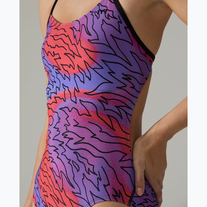 Costum de baie întreg pentru femei Tyr Cutoutfit Hodori orange/purple 6
