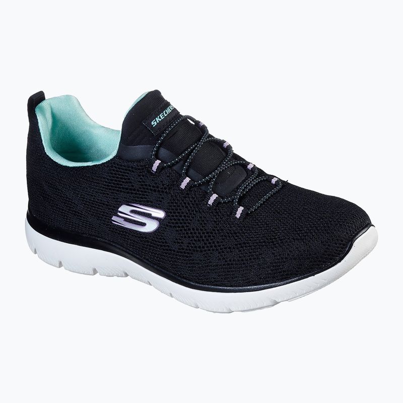 Pantofi de antrenament pentru femei SKECHERS Summits Leopard Spot negru/aqua 7