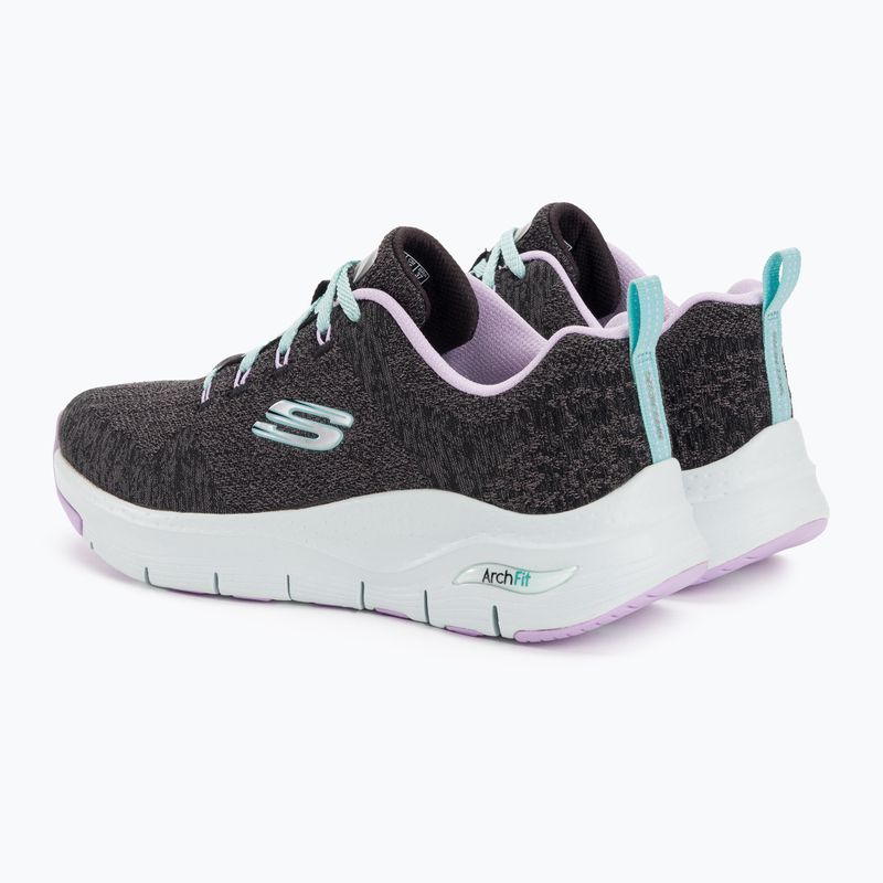 Pantofi de antrenament pentru femei SKECHERS Arch Fit Comfy Wave negru/lavandă 3