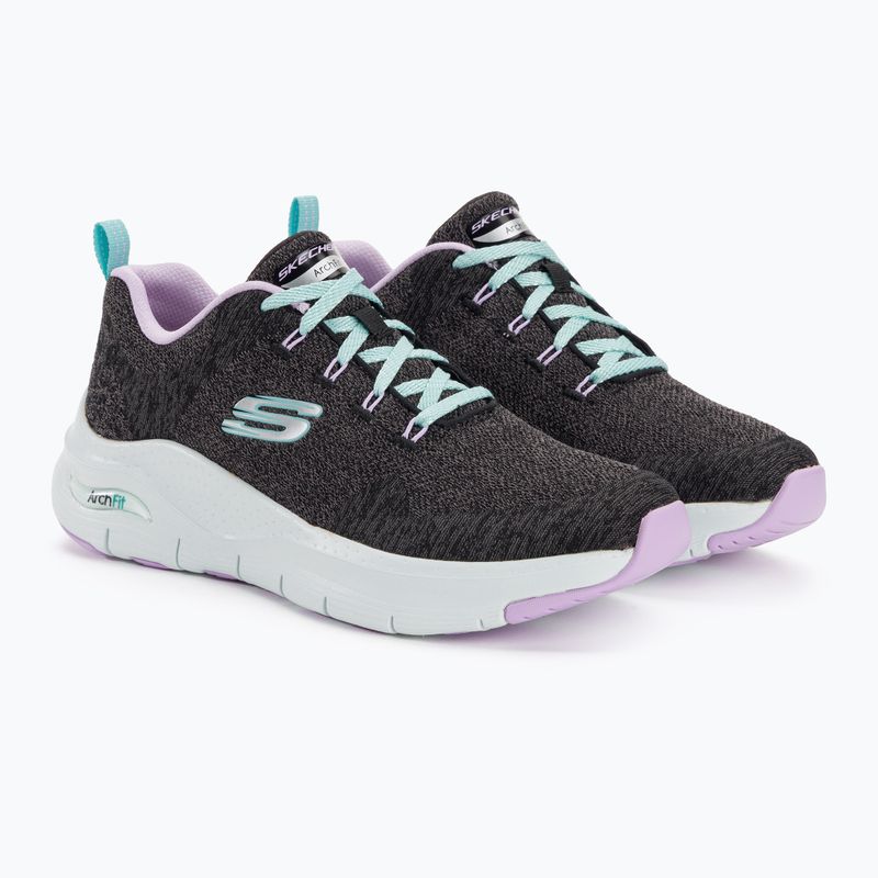 Pantofi de antrenament pentru femei SKECHERS Arch Fit Comfy Wave negru/lavandă 4
