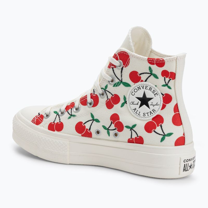 Teniși pentru femei Converse Chuck Taylor All Star Lift Platform Cherries Hi egret/red/green 3