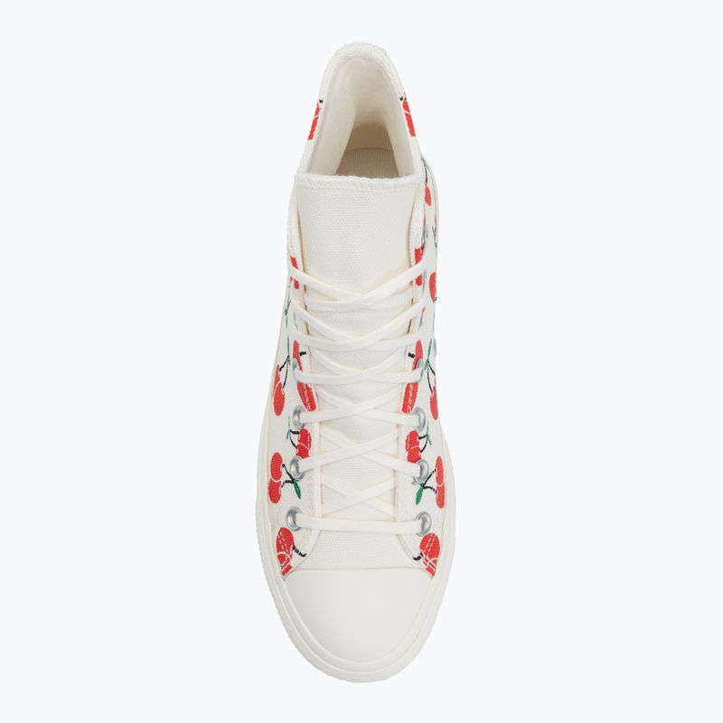 Teniși pentru femei Converse Chuck Taylor All Star Lift Platform Cherries Hi egret/red/green 5