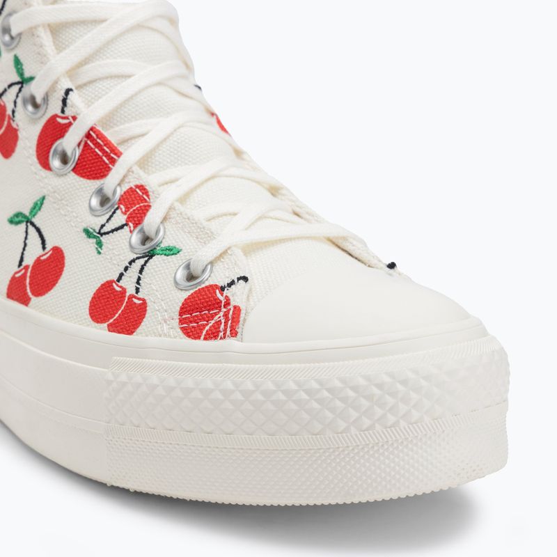 Teniși pentru femei Converse Chuck Taylor All Star Lift Platform Cherries Hi egret/red/green 7