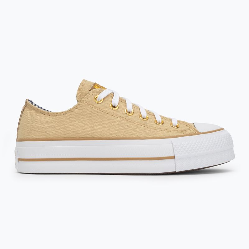 Încălțăminte pentru femei Converse Chuck Taylor All Star Lift Platform Herringbone Stripe utility sunflower/trek tan 2