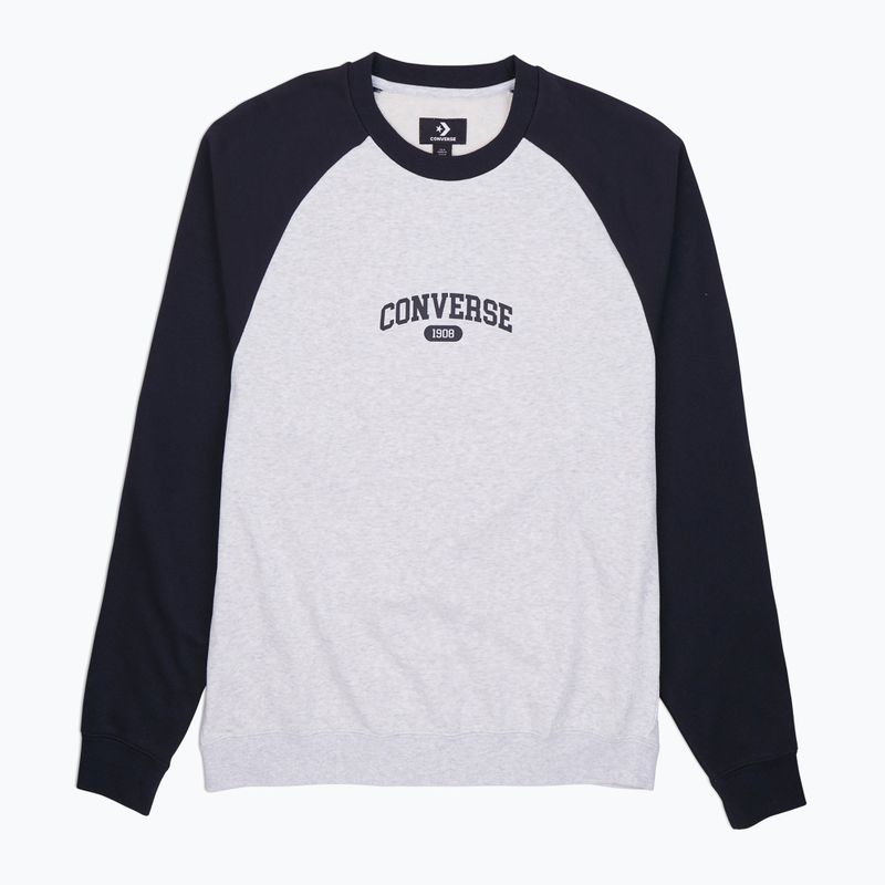 Hanorac pentru bărbați Converse Retro Chuck Raglan Crew 10027641-A03 light retro grey heather/bla