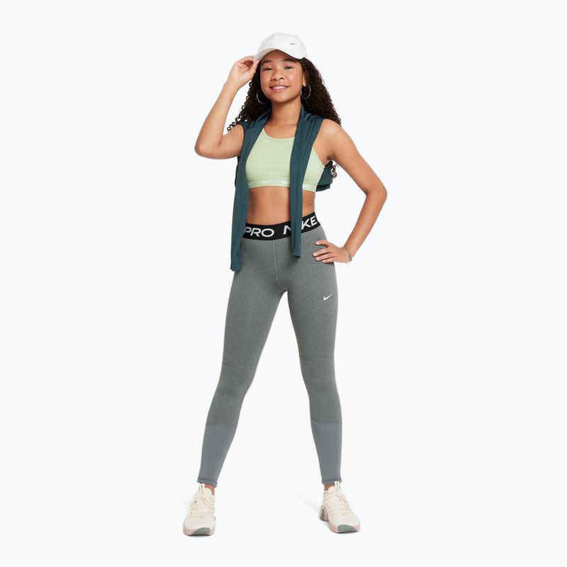 Colanți pentru copii Nike Pro Dri-FIT carbon heather/white 2