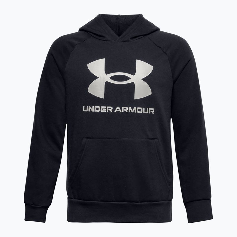 Tricou de antrenament pentru copii Under Armour Rival Fleece Hoodie negru 1357585-001