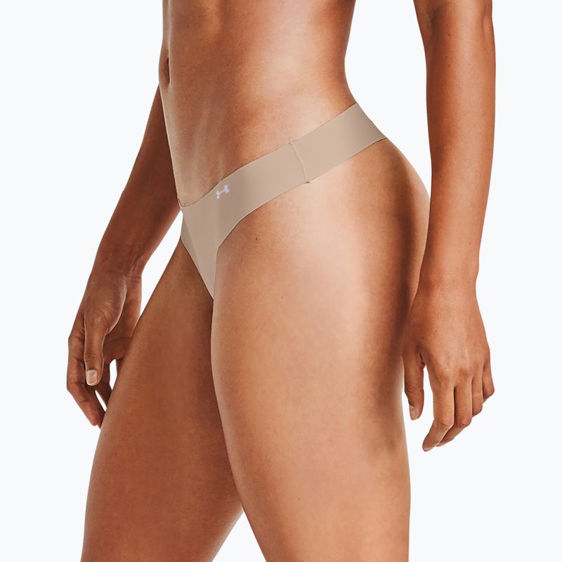 Under Armour Ps Thong chiloți pentru femei 3 bucăți negru/bej/grafit 3