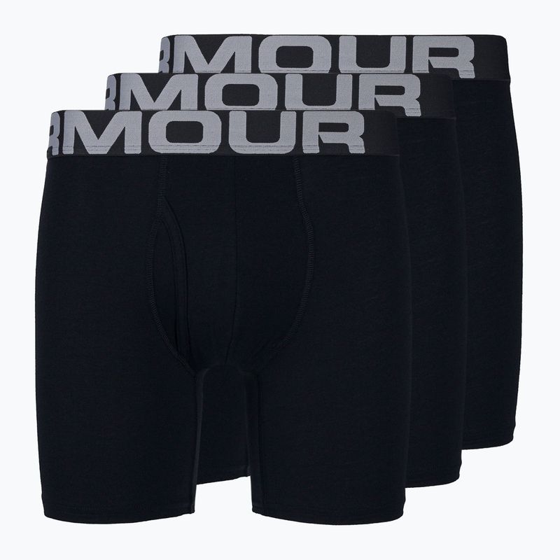 Boxeri pentru bărbați Under Armour Charged Cotton 6 în pachet de 3 bucăți negru UAR-1363617001