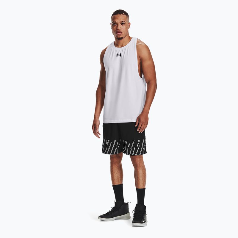 Tricou de baschet pentru bărbați Under Armour Baseline Cotton Tank 100 alb-negru UAR-1361901100-100 2