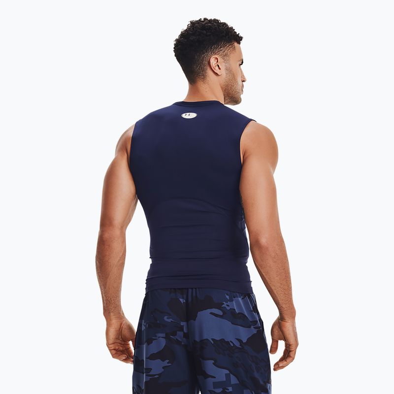 Tank top de antrenament pentru bărbați Under Armour Heat Gear Armour Comp Tank midnight navy/white 3