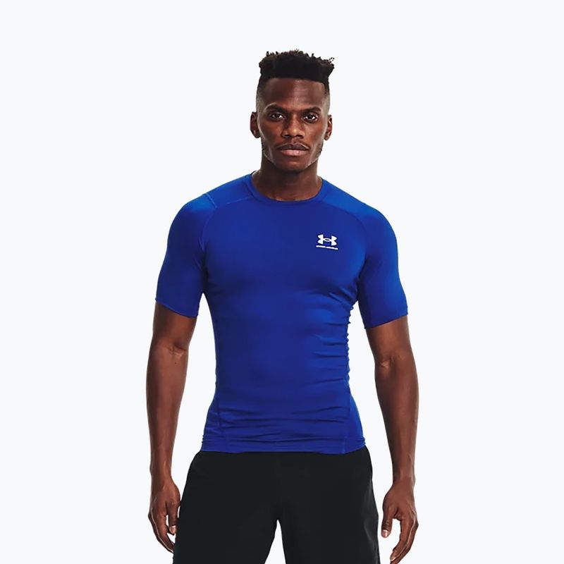 Tricou de antrenament pentru bărbați Under Armour Ua Hg Armour Comp SS albastru marin 1361518-400