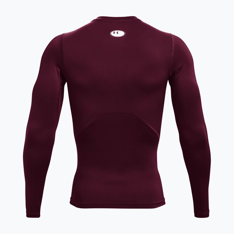 Pantaloni cu mânecă lungă de antrenament pentru bărbați Under Armour Ua HG Armour Comp LS maroon/alb 5