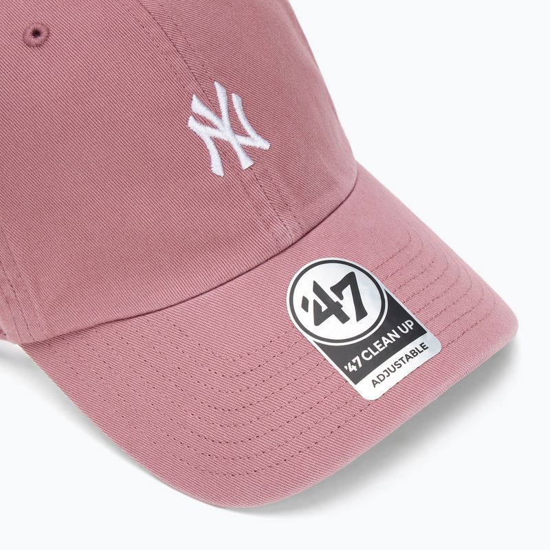 Șapcă 47 Brand MLB New York Yankees Base Runner CLEAN UP mauve 3