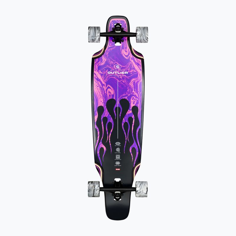 Skateboard longboard Globe Outlier purple flames 3